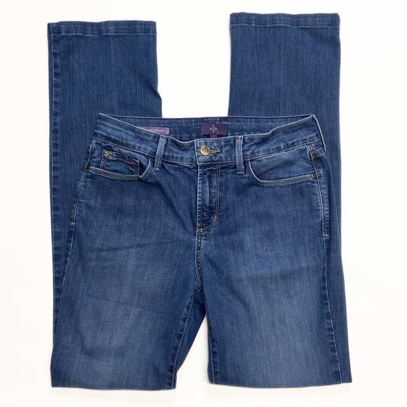 NYDJ Marilyn Straight High Rise Straight Leg Dark Wash Lift Tuck Denim Jeans - Picture 2 of 16